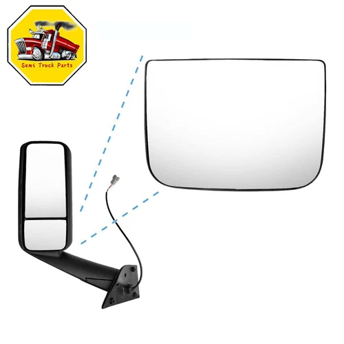 Chrome Heated Door Lower Small Mirror Glass For Freightliner Cascadia Left/Right