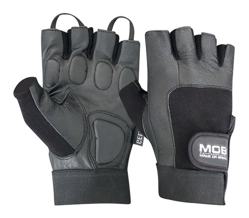 WEIGHT LIFTING GEL PADDED PALM LEATHER GLOVES FITNESS TRAINING BODY BUILDING GYM - Picture 7 of 7