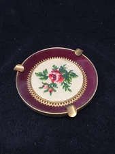 Unusual Glass Covered  knitted Pattern Ashtray