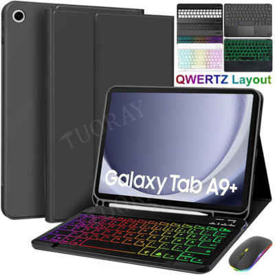 Bluetooth QWERTZ Tastatur Maus für Samsung Galaxy Tab A9 Plus A11+ Schutzhülle