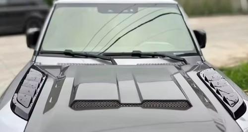 Bonnet Vents Gloss Black Fits LR New Defender 90 110 L663 Hood Panels 2020+ - Picture 4 of 17