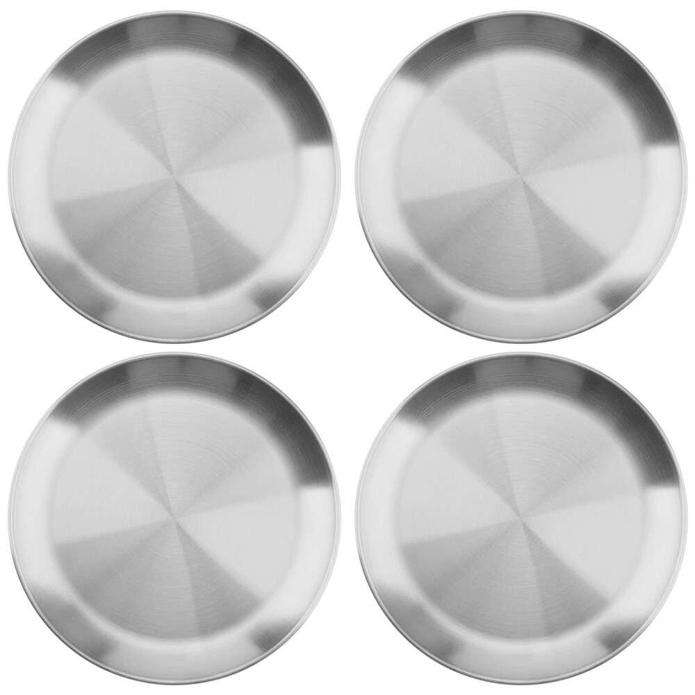 4 Pcs Stainless Steel Tray Snack Dish Toddler Children Plate Dishes eBay