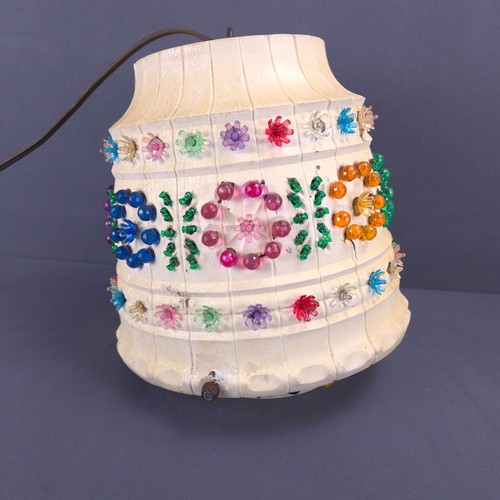 Vintage Lawnware Swag Lamp Retro House Camping Lighting USA Colorful Blossoms - Picture 4 of 21