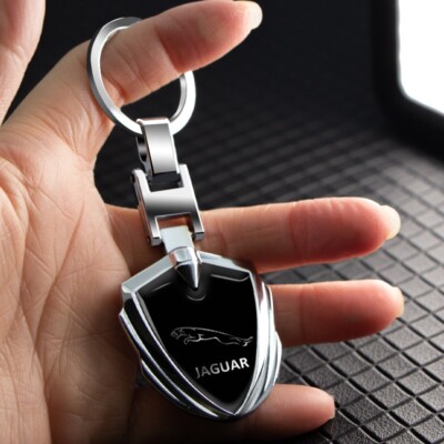 JAGUAR Keyring Key Ring Chrome Jaguar logo name Australia