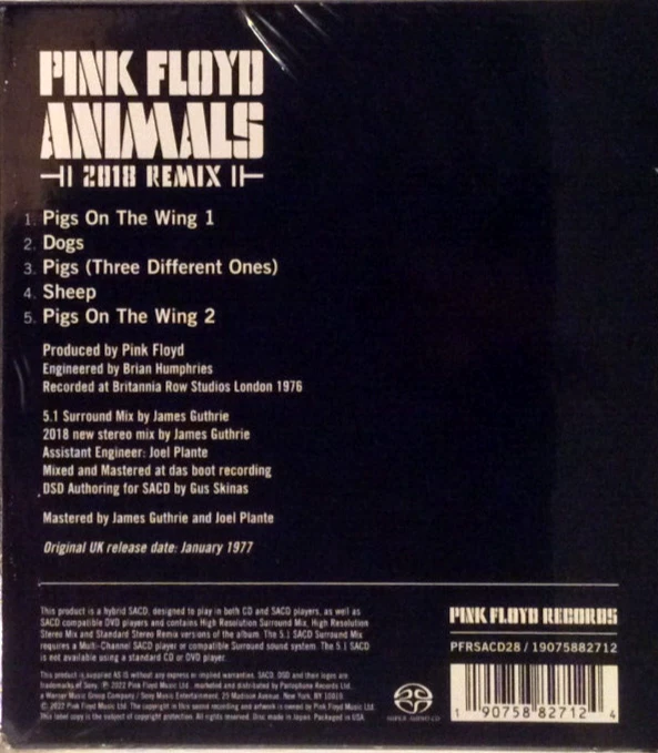 Pink Floyd - Animals [2018 Remix] Analogue Productions SACD (Hybrid) - Image 2 of 3