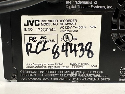 JVC SR-MV55U Professional Series DVD/S-VHS Recorder Dual Deck No Bundle SERVICED - Picture 5 of 14