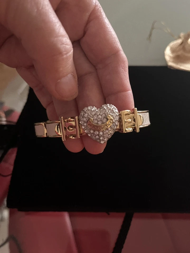 Raro Designer Pulseira de Alta Costura Suculenta Pavê Cristal Coração Pulseira Joia NOVO - Imagem 3 de 4
