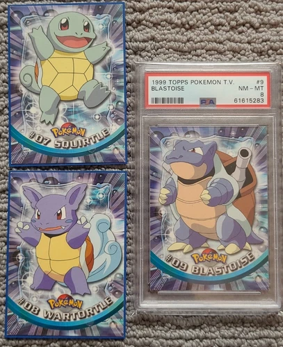 1999 Topps Pokémon T.V. Blastoise PSA 8 NM-MINT Condition ~ Squirtle & Wartortle