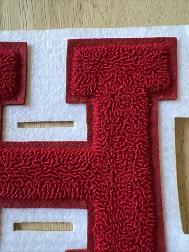 Giacca Lettera H "H" Toppa Feltro Rosso Scuola Superiore - Foto 3 di 10