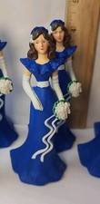 1991 EHW WILTON Wedding Cake Toppers - Bridesmaid w/Blue Dress - x1