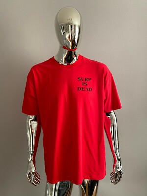 Surf Is Dead Red Graphic T Shirt Size XL