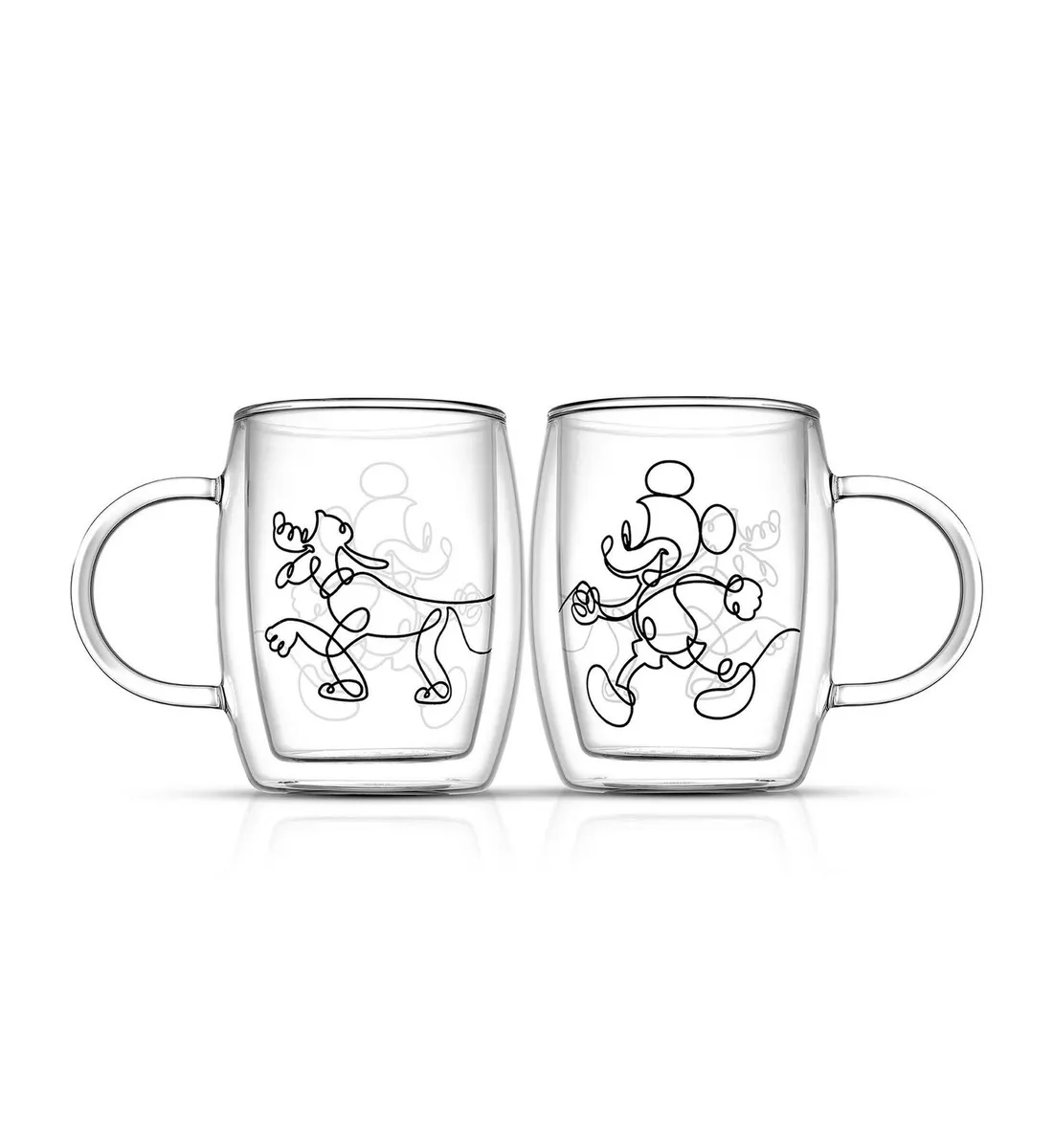 Disney Mickey & Pluto Aroma Glass Mugs Set of 2