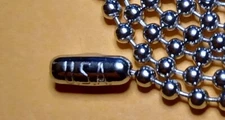 30" Silver Color NP Steel 2.4mm Ball Bead Military Dog Tag Chain USA Made