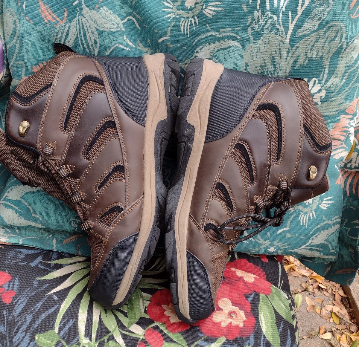 Eddie Bauer Fairmont Men’s Leather Hiking Boots Waterproof Size 13 M Outdoor Eddie Bauer Boots Men 13 M Fairmont Shoes Brown Black  main image 3