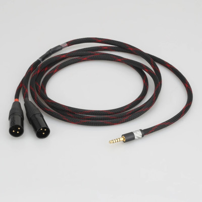 Pure Copper 4.4mm Balanced To dual 2 XLR Male/ Female Hifi Audio Cable Adapter