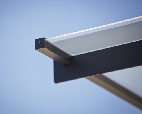 Palram - Canopia | Nancy 1 x 4.5 Door and Porch Awning Dark Grey Clear - Picture 8 of 12