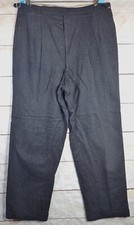 Vintage 1950s 60s Rockabilly Black Wool Pleated Trouser Cuffed Leg Pants 36x29