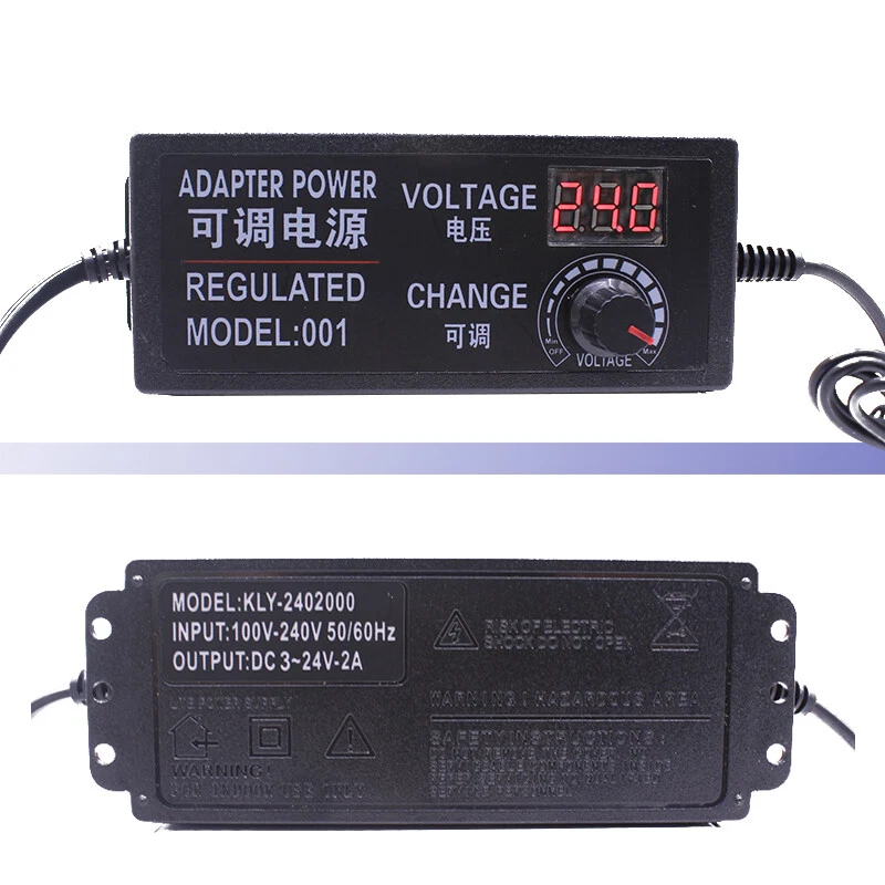 AC to DC3-12V 9-24V Adjustable Regulated Adapter Power Supply Adapter EU/US Plug - Image 2 of 4