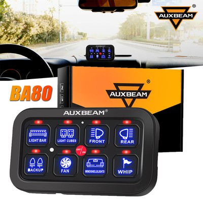 AUXBEAM Blue 8 Gang Switch Panel Dimmable Control System For Jeep Grand Cherokee