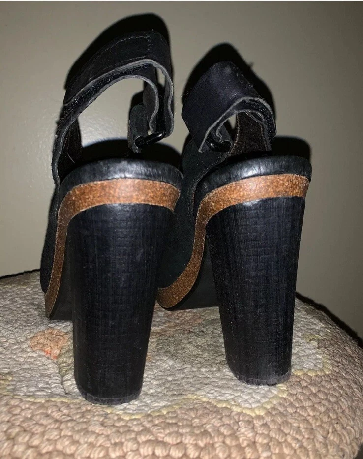 APEPAZZA Tacones Altos Cuero Genuino Gamuza Cordones Plataformas Corcho Talla 10 ❤️ Foto 2 de 4