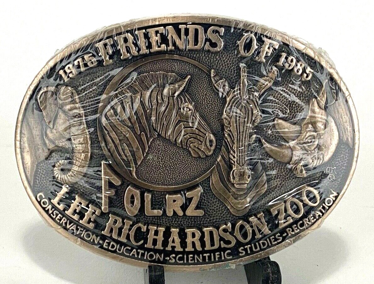Vtg FOLRZ Brass Belt Buckle-Friends of Lee Richardson Zoo-Elephant