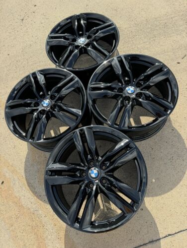 19โ BMW X5 X6 WHEELS RIMS SET FACTORY OEM 467M GLOSS BLACK F15 F16 M 2011-2018
