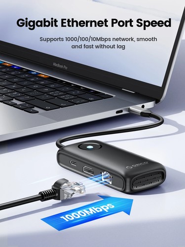 ORICO 6in1 USB-C Hub Type C To USB 3.1 4K HDMI Adapter For Macbook Pro / Air USA - Picture 6 of 8