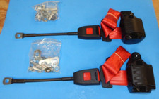 Red Pair Of 3 Point Retractable Seat Belts Mgb 1973-80 Mg Midget 1973-80 Made Uk