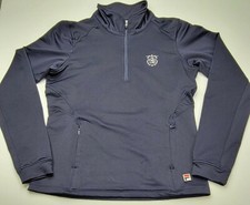 Fila Women's Long Sleeve 1/4 Zip Mock Neck Navy Blue Sweatshirt SMALL
