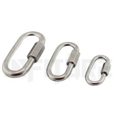 304 Stainless Steel Locking Carabiner Clip Heavy Duty Snap Spring Hook 4 pcs