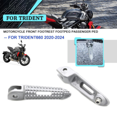 Silver Motorcycle Front Footpegs Peg Footrest For Triumph Trident 660 2020-2024