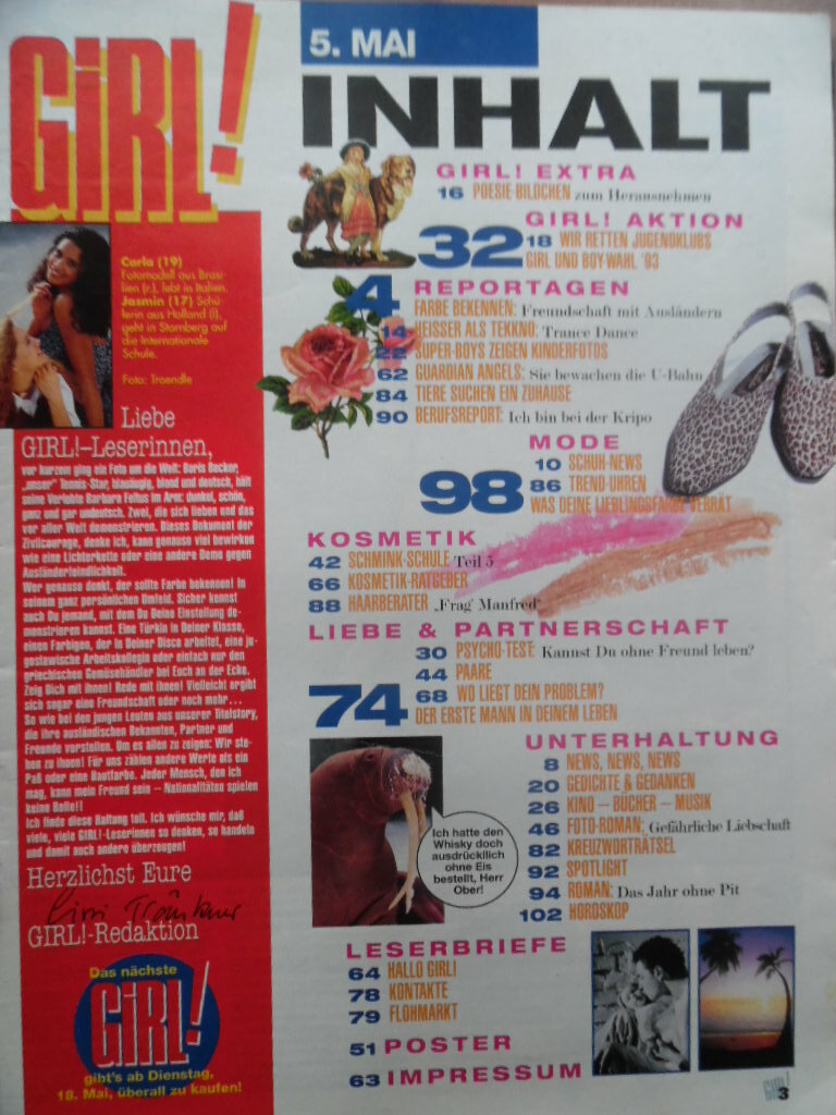 BRAVO GIRL 10 5.5. 1993 (1) FotoloveStory PoesieSticker Mode Boys