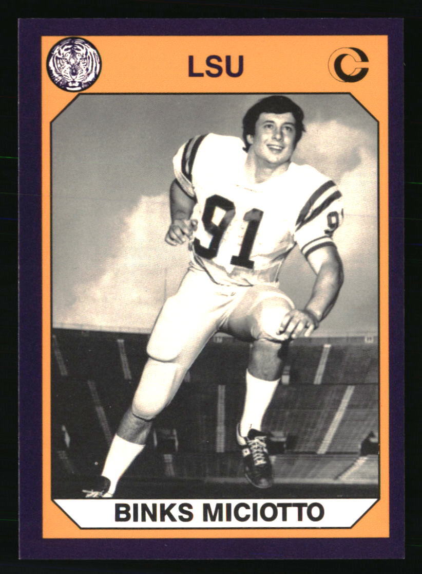 Binks Miciotto 1990 Collegiate Collection LSU Tigers #123 FOOTBALL Card