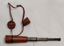 Antique Brass Leather Telescope Pirate Steampunk Nautical Spyglass Marine Scope