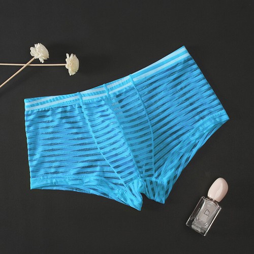 3PCS Boxers Hommes Slip Transparent Rayé Maille sous-Vêtement Respirant Sexy Fin - Picture 11 of 21