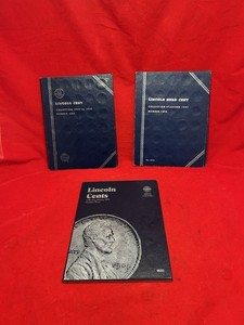 LOT OF THREE US PENNY SETS 1909-1940 1941-1962 1975-2002 TOTAL OF 222 COINS