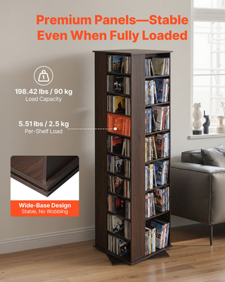 Rotating Media Storage Cabinet CD DVD Rack Tower 34 Compartments