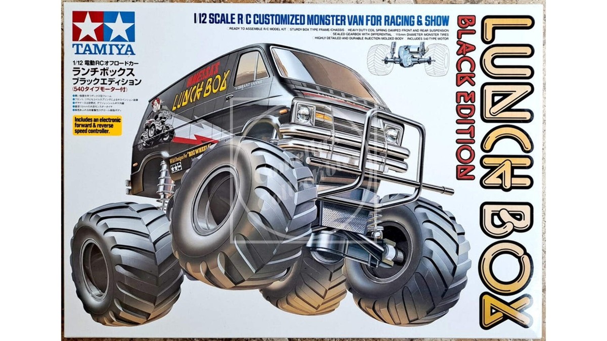 Tamiya 1/12 RC Lunch Box Black Edition 2WD Kit with 540