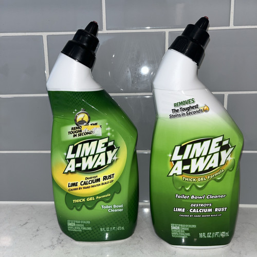 LOT of 2 LIME AWAY TOILET BOWL CLEANER THICK GEL FORMULA 16 OZ BOTTLE