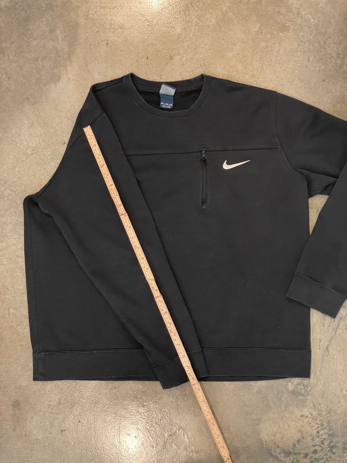 Nike Sweatshirt Mens XXL Black Crewneck Zip Pocket Mesh Lined Athletic Pullover thumbnail 5