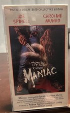 Maniac (1980) Joe Spinell Caroline Munro VHS Collector’s Edition Anchor Bay Vid.