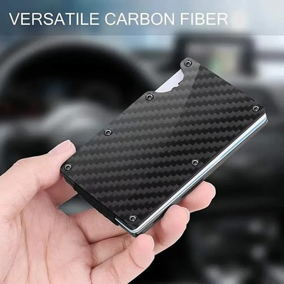 Ridge Style Titanium RFID Blocking Wallet Slim Metal Wallet with Cash Strap Clip