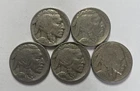 1929 1934 1935 1936 1937-D Buffalo Nickel Lot of 5