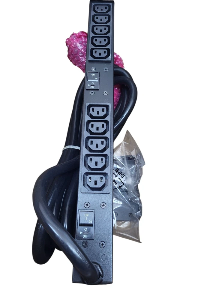 APC Rack Mount PDU, Basic 200V-230V/30A, (10) Outlets, 1U Horizontal Rackmount-- - Image 2 of 4