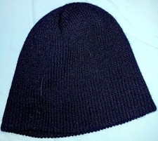 Hand-Crochet Knitted Beanie, Navy Blue Kids Small Ages 1-6 