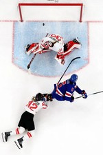 Dynamic Ice Hockey Goalie Save Poster Wall Art Print Decor Action Shot