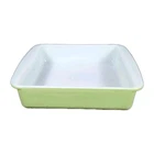 Vintage Lime Green Pyrex 8"x8" Square Casserole Milk Glass Baking Dish #222