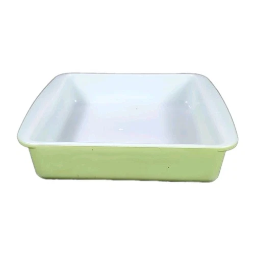 Vintage Lime Green Pyrex 8"x8" Square Casserole Milk Glass Baking Dish #222