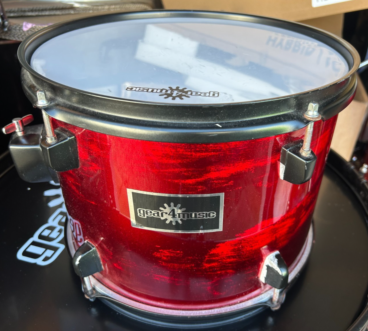 Gear4music 12'' x 09'' Tom Drum Wood Shell- Red photo 1