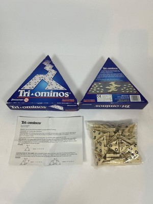 Vintage Pressman Tri-Ominos Dreieck Domino Fliesenspiel 100% vollständig & verpackt